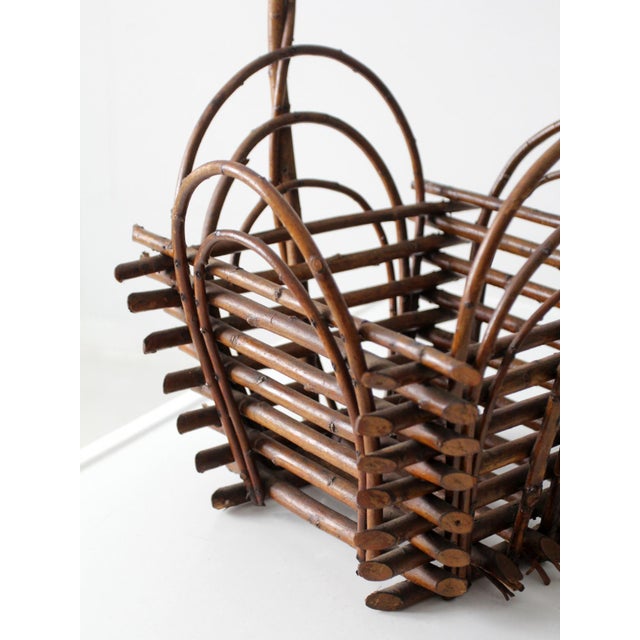 Vintage Twig Basket For Sale - Image 9 of 14