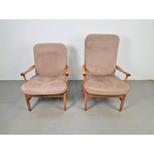 Set 2 Vintage beech armchair Farstrup Casa ’60 Vintage armchair. Farstrup Møbler. in alcantara upholstery. The color of...