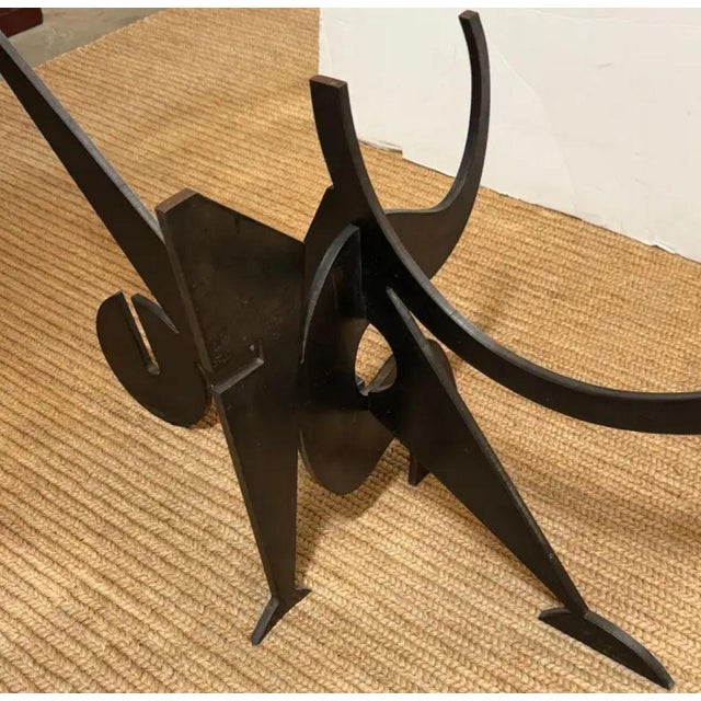 Black Signed Pucci De Rossi Sculptural Blackened Steel Dining Table Base, 1987 For Sale - Image 8 of 18