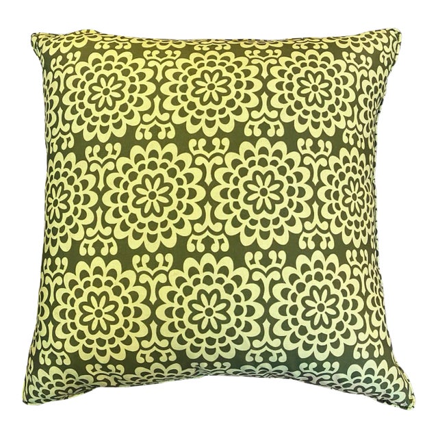 Retro Style Flower Print Down Pillow For Sale