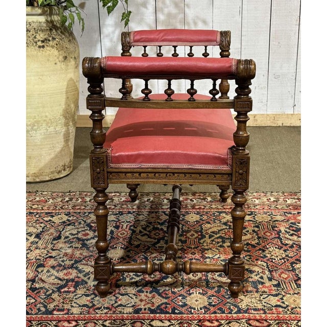 Breton Piano Stool in Walnut, 1930s For Sale - Image 4 of 8
