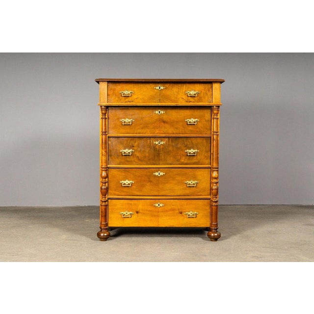 Item: Tall Chest of Drawers Period & Style: Gründerzeit - Late 19th Century Features - Elegant and practical piece of...