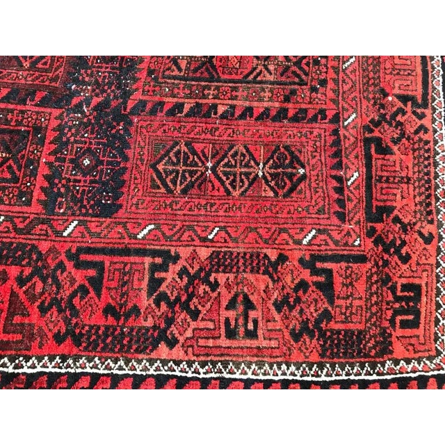 Blue Antique Turkmen Belutch Afghan Rug For Sale - Image 8 of 18
