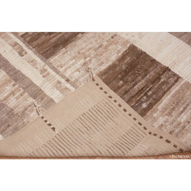 Brown Warm Cozy Modern Neutral Tribal Contemporary Large Area Rug For Sale - Image 8 of 8