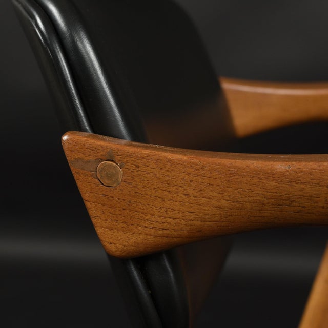 Set of 6 Kai Kristiansen Model 42 Solid Teak "Z" Armchairs 1960s Vintage For Sale - Image 15 of 16