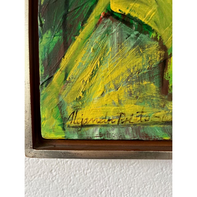 Vintage Abstract Oil on Canvas Painting by Mexican Artist Alejandro Prieto For Sale In Portland, OR - Image 6 of 10
