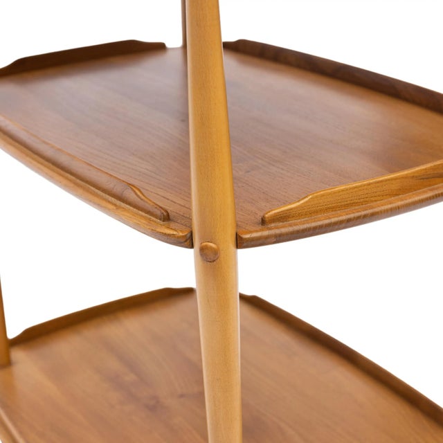 Mid-Century Modern Ercol Elm and Beech Bar Cart Designed by Lucian Ercolani, 1955. For Sale - Image 11 of 12