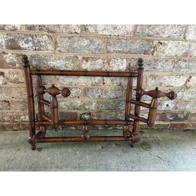 Late 19th Century Late 19th Century French Faux Bamboo Wall Mounted Coat Rack For Sale - Image 5 of 18