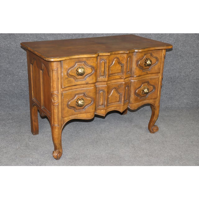 Brown Pair French Provincial Style Baker 2 Drawer Large Nightstands For Sale - Image 8 of 11