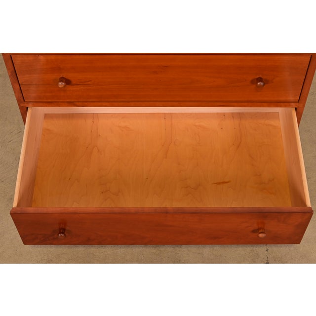 Brown Harden Furniture Arts & Crafts Shaker Solid Cherry Wood Three-Drawer Dresser or Chest of Drawers For Sale - Image 8 of 15