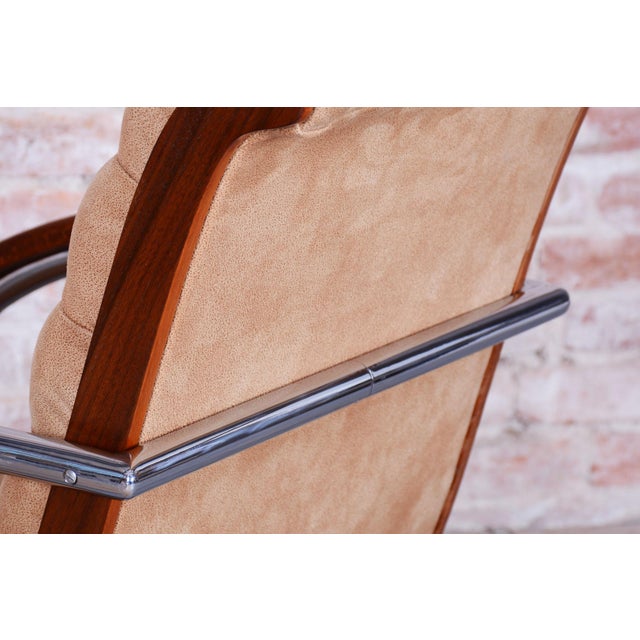 Wood Bauhaus Armchair Model K32 in Beech and Chrome attributed to R. Slezak for Slezak Factories, Czech, 1930s For Sale - Image 7 of 12