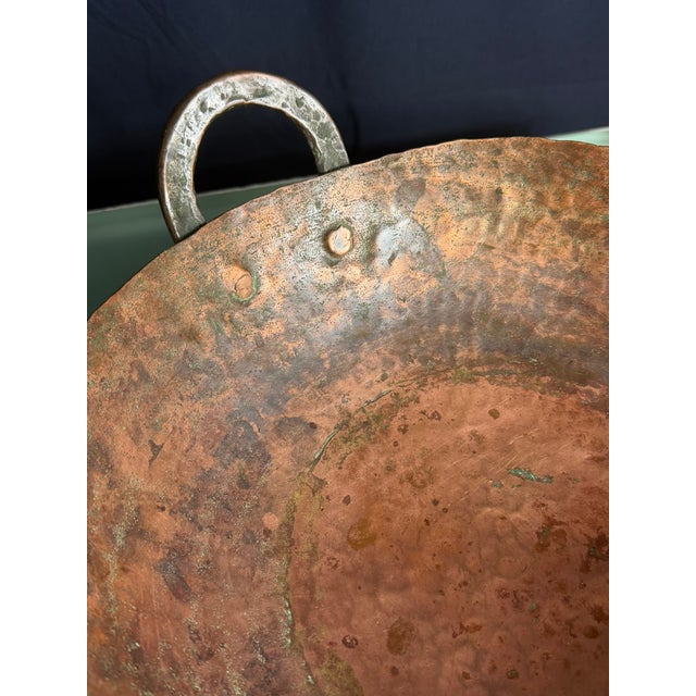 Rustic Antique Hand-Hammered Copper Pan, 1890 For Sale - Image 3 of 13