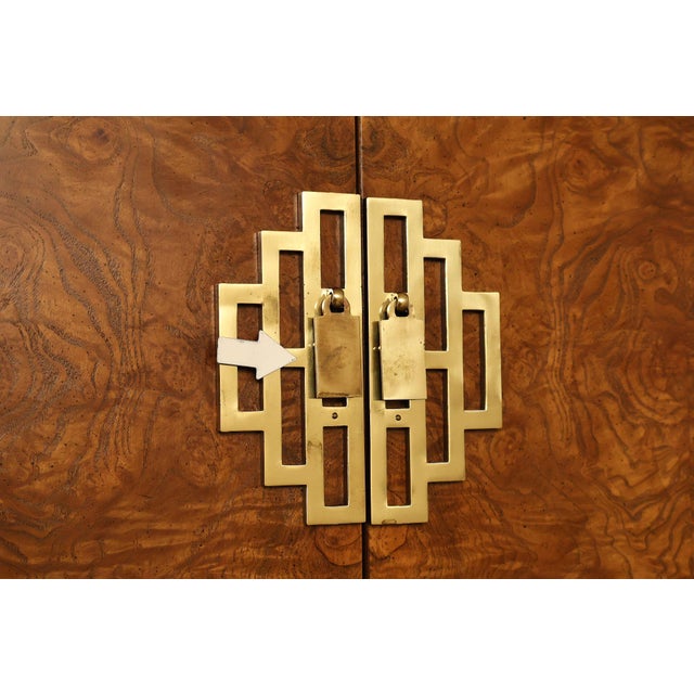 Brown Century Chin Hua Furniture Asian Style Burl Wood Cabinet Armoire For Sale - Image 8 of 18