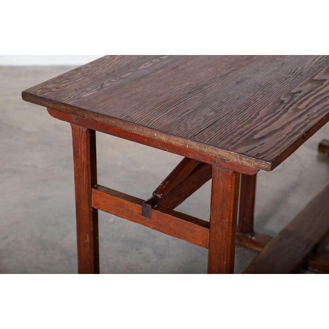 19th Century French Convent Pine Hall Console Table For Sale - Image 10 of 16