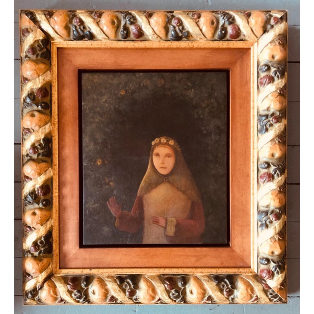 Contemporary Portrait Painting “Untitled W/Garland” by Lawrence McNamara For Sale - Image 9 of 9