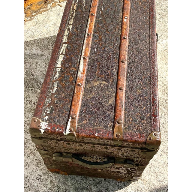 Wood Vintage Louis Vuitton Steamer Trunk For Sale - Image 7 of 13