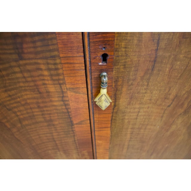 Brown British Art Deco Burr Walnut Tallboy Linen Cabinet, 1930s For Sale - Image 8 of 10