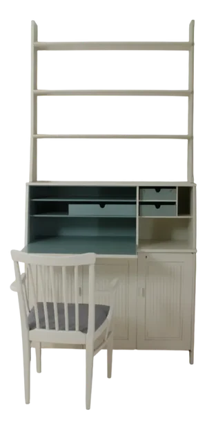 Library Secretary with Vardags Armchair by Carl Malmsten, Sweden, 1960s, Set of 2
