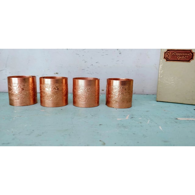 Vintage CopperCraft Nos Copper Napkin Rings Set of Four For Sale - Image 9 of 10