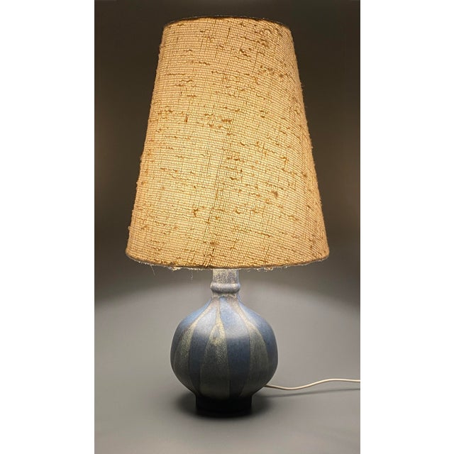 A table lamp * Ceramic base by Karlsruhe Majolica * Model number: 7713 * Marked on the underside, see photos * Colored...