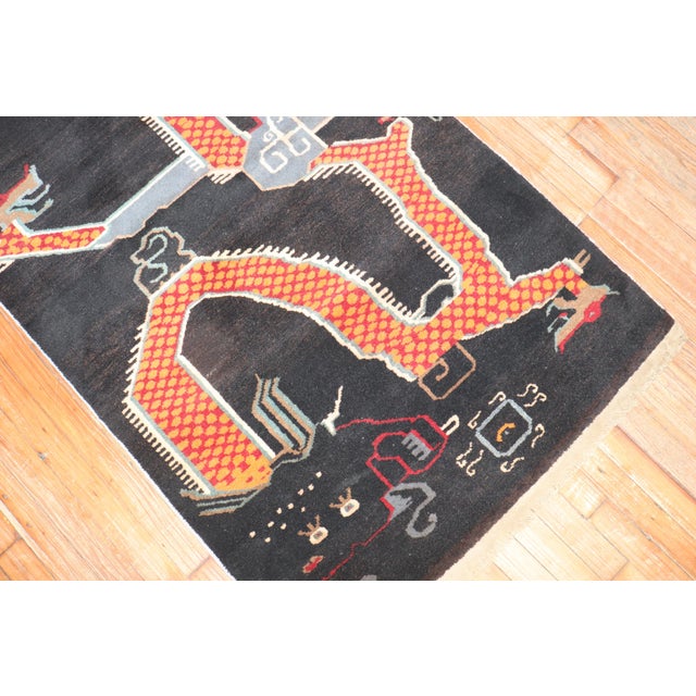 Late 20th Century Vintage Tibetan Scatter Carpet For Sale - Image 5 of 7