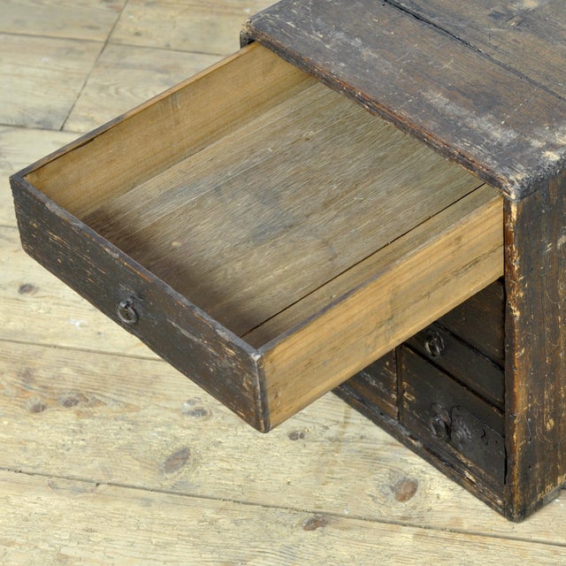 Wood Small Antique Japanese Chest of Drawers, 1900 For Sale - Image 7 of 13
