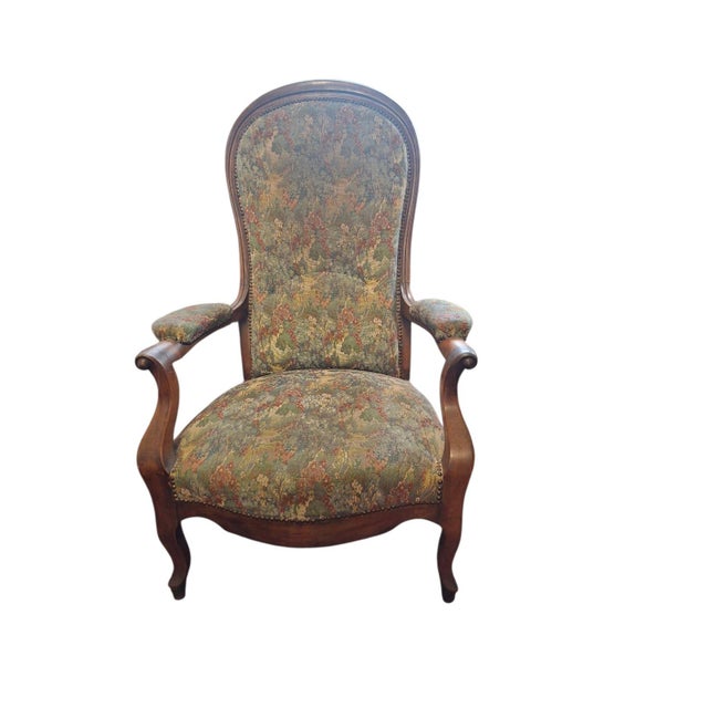 Italian Paolina Armchair with Fabric, 1890 For Sale - Image 4 of 16