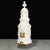 Monumental Austrian or Swedish White Glazed Terracotta Stove. Cylindrical form with laurel swags and wreaths, guilloche...