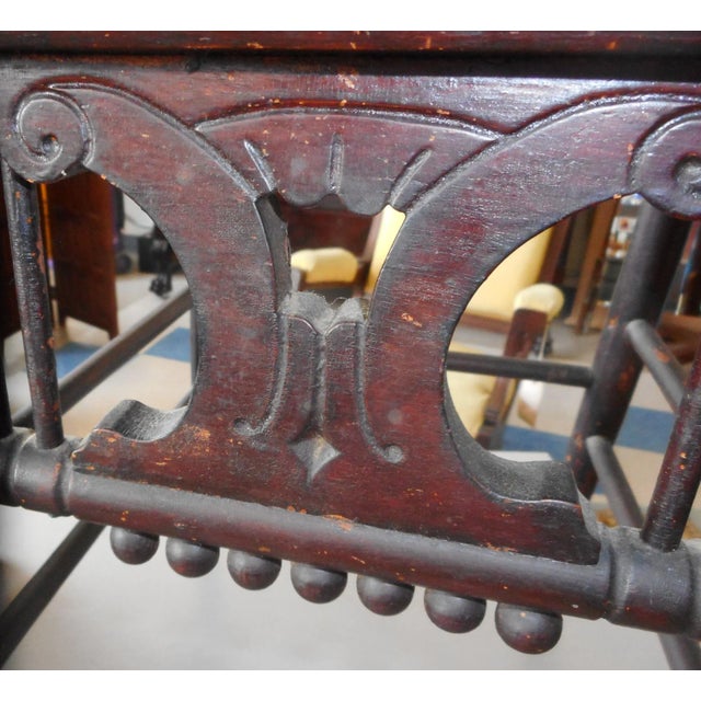 19th Century Ebonized Chair With Baby Rattle Finials For Sale - Image 6 of 13