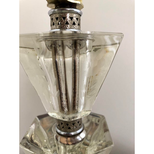 Glass Art Deco Glass 5-Tiered Geometric Shapes Lamp, Vintage Mid 20th Century For Sale - Image 7 of 9
