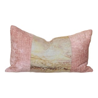 Designer Feather and Down Pink Abstract Pillow For Sale
