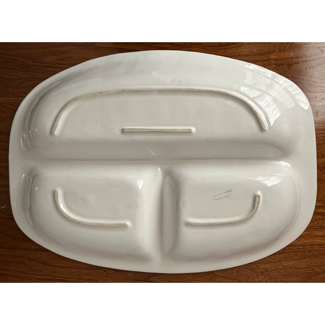 Vintage White Basketweave Serving Dish-Neuwirth For Sale - Image 4 of 7