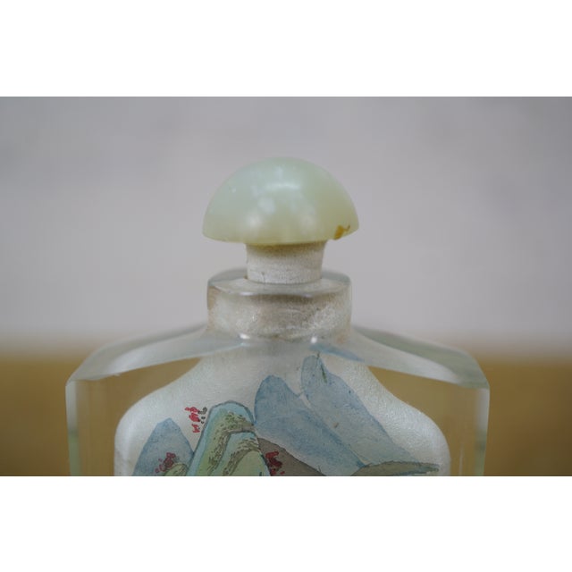 Antique Chinese Chinoiserie Reverse Painted Tobacco Snuff Bottle 3.5" For Sale - Image 6 of 16