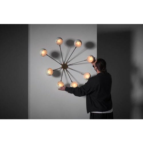 Gold Light Fixture by Angelo Lelii for Arredoluce, 1940s For Sale - Image 8 of 16