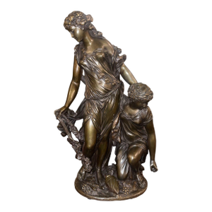 19th Century French Bronze Bacchantes Group After Clodion. Numbered 4123