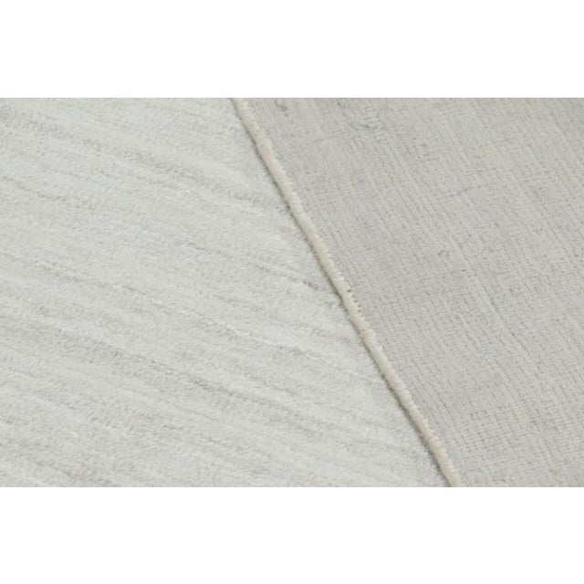 Beige Rug & Kilim’s Oversized Textural Rug in Solid White and Silver-Gray Striae - 13x20 For Sale - Image 8 of 8
