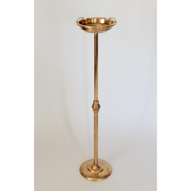 Vintage Freestanding Brass Floor Ashtray For Sale - Image 4 of 12