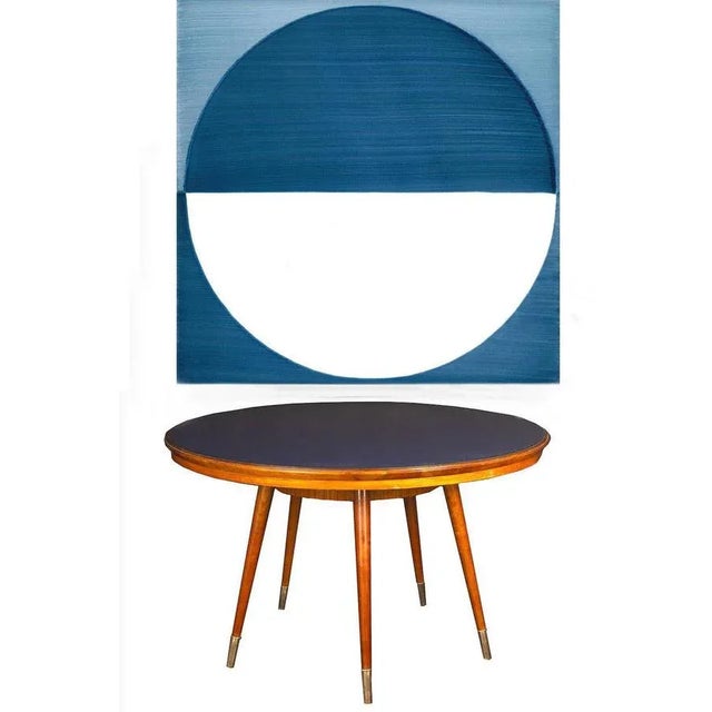 Mid-Century Modern Mid-Century Blue Top Dining or Center Table in the Style of Gio Ponti For Sale - Image 3 of 11