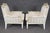 19th C Pair Louis XVI Style Creme Painted With Gilt Accent Bergere Chairs For Sale - Image 4 of 14