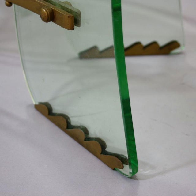 Mid-Century Modern Coffee Table in Glass and Brass by Luigi Brusotti for Fontana Arte, 1950 For Sale - Image 3 of 5