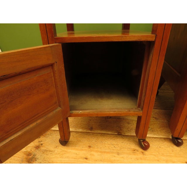 Wood English Stencilled Chest of Drawers and Bedside Chest, 1890s, Set of 2 For Sale - Image 7 of 18