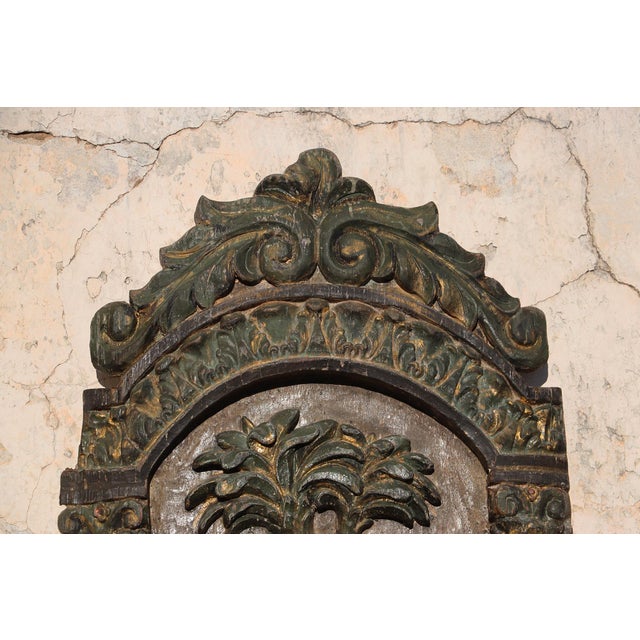 17th Century Large Baroque Holy Family Wooden Retable, Portuguese, 43.70" For Sale - Image 4 of 14