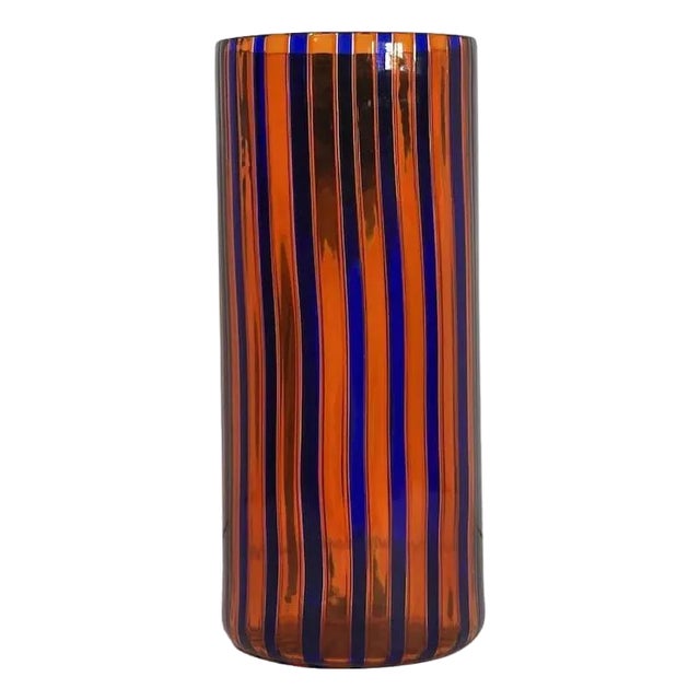 Venini Murano A Canne Art Glass Vase c. 1946-1955 For Sale