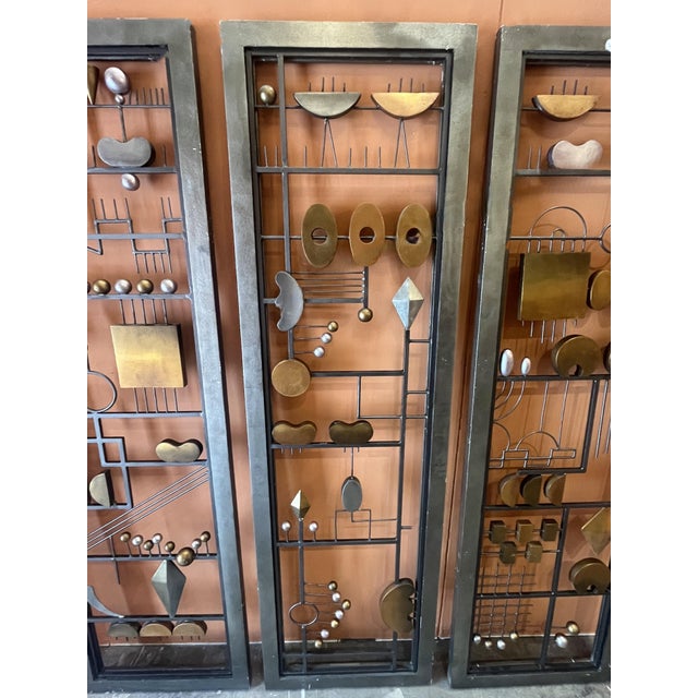 Mid-Century Modern Mid Century Italian 3 Panel Screen For Sale - Image 3 of 10