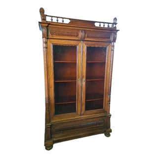 Italian Umbertina Display Cabinet in Walnut For Sale