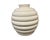 Art Deco Vintage Postmodern 1980s Large White Ribbed Bee Hive Ceramic Vase Art Deco Pottery For Sale - Image 3 of 7