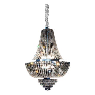 Allure 12 Lights Chandelier in Polished Chrome and Crystal by Aggiolight For Sale