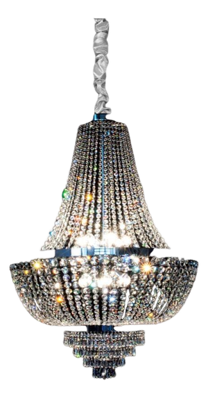 Allure 12 Lights Chandelier in Polished Chrome and Crystal by Aggiolight