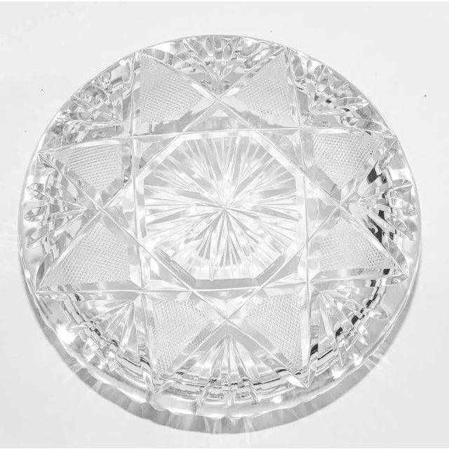 Transparent Vintage Cut Crystal Glass Ashtray, Italy, 1960s For Sale - Image 8 of 13