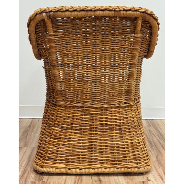 Vintage Braided Wicker Club Chair For Sale - Image 9 of 11